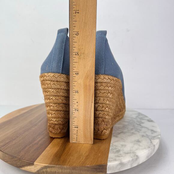 Viscata Roses Organic Canvas Light Denim Espadrille Women’s Wedges EU 37/6.5 - Picture 11 of 12